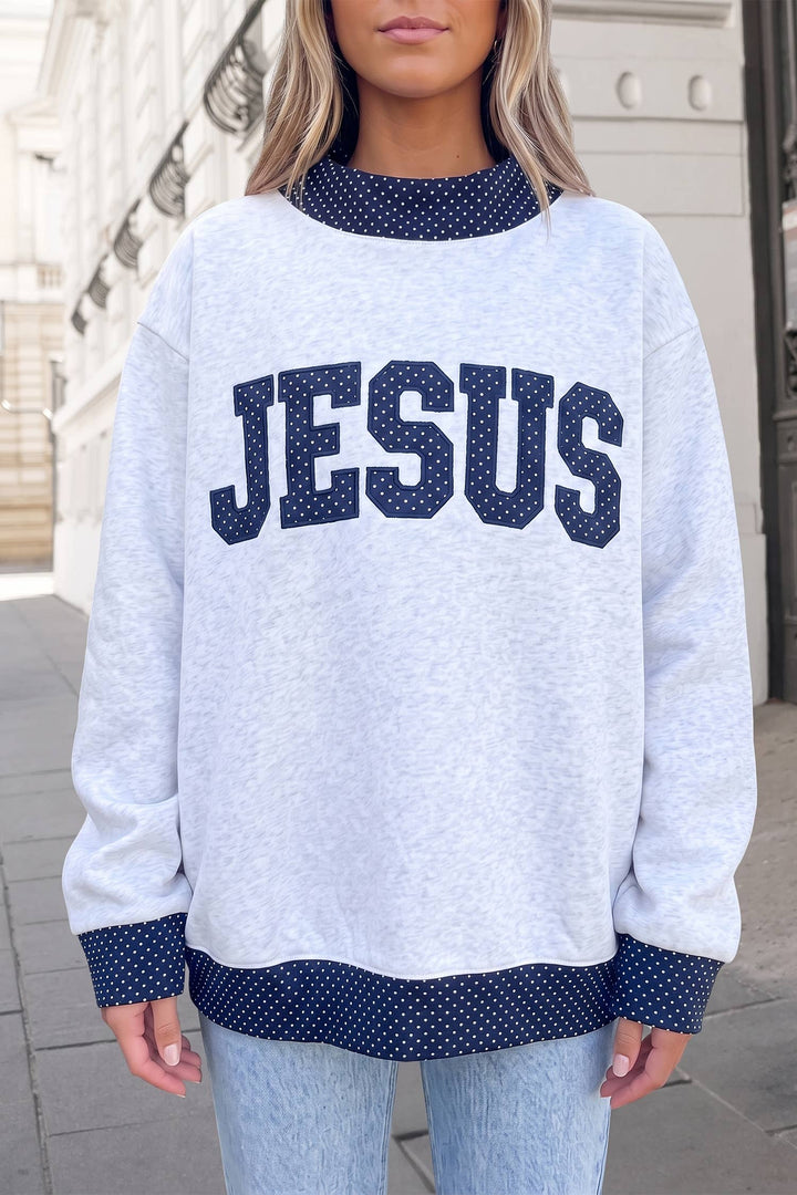 Aapparella - JESUS Polka Dot Mockneck Sweatshirt FW26 | S-XL