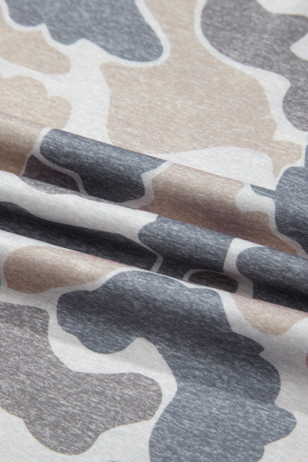 Neutral Camo Print Oversized Casual Crewneck T Shirt
