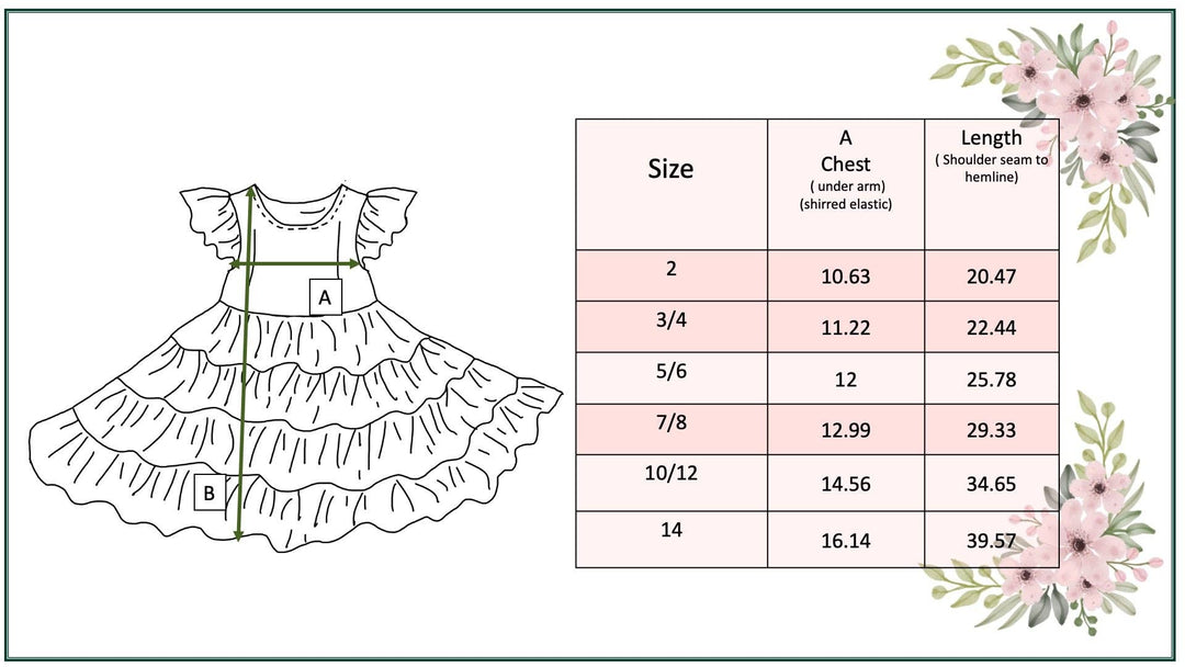 Girls Fall Ava Teal Beige Floral Dot Tiered Twirl Dress