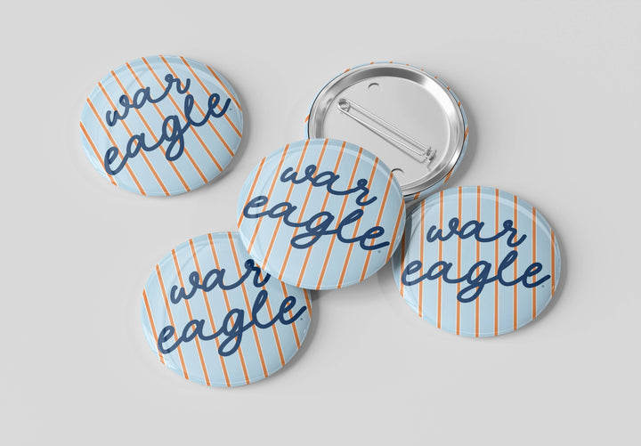 Auburn War Eagle Striped Button