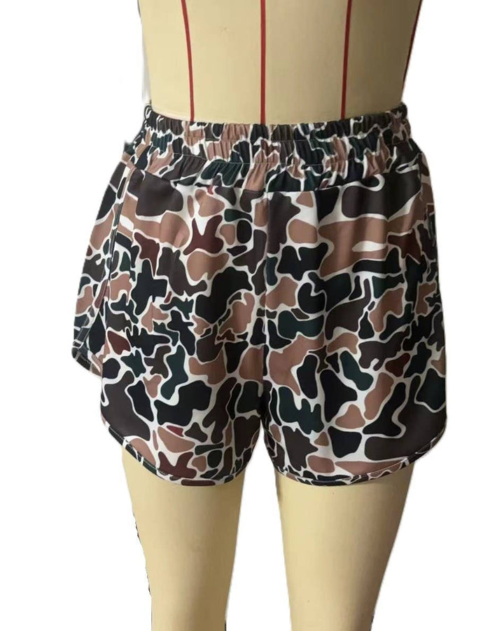 Rosa Clothing - Elasticated Camouflage Digital Print Shorts