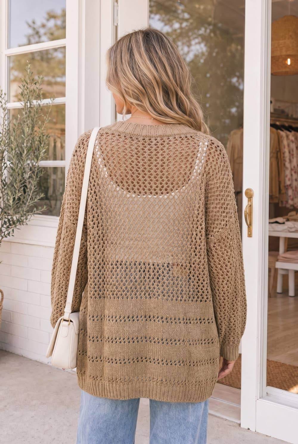 Kori America - Boho Open Stitch Cocoon Cardigan