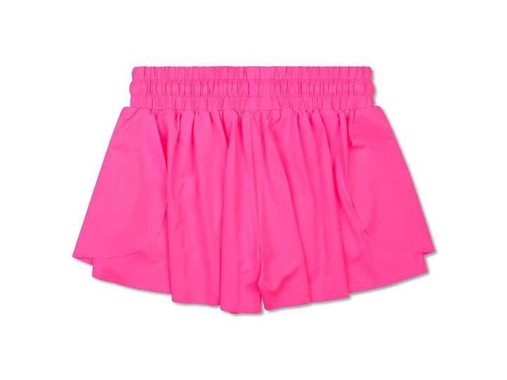 Bright Pink Butterfly Shorts (Youth Small (6-8))