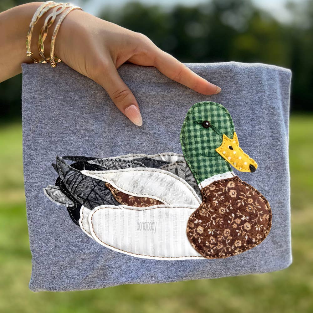 Trendy Transfers - Faux Patchwork Sitting Mallard Duck DTF Heat Transfer