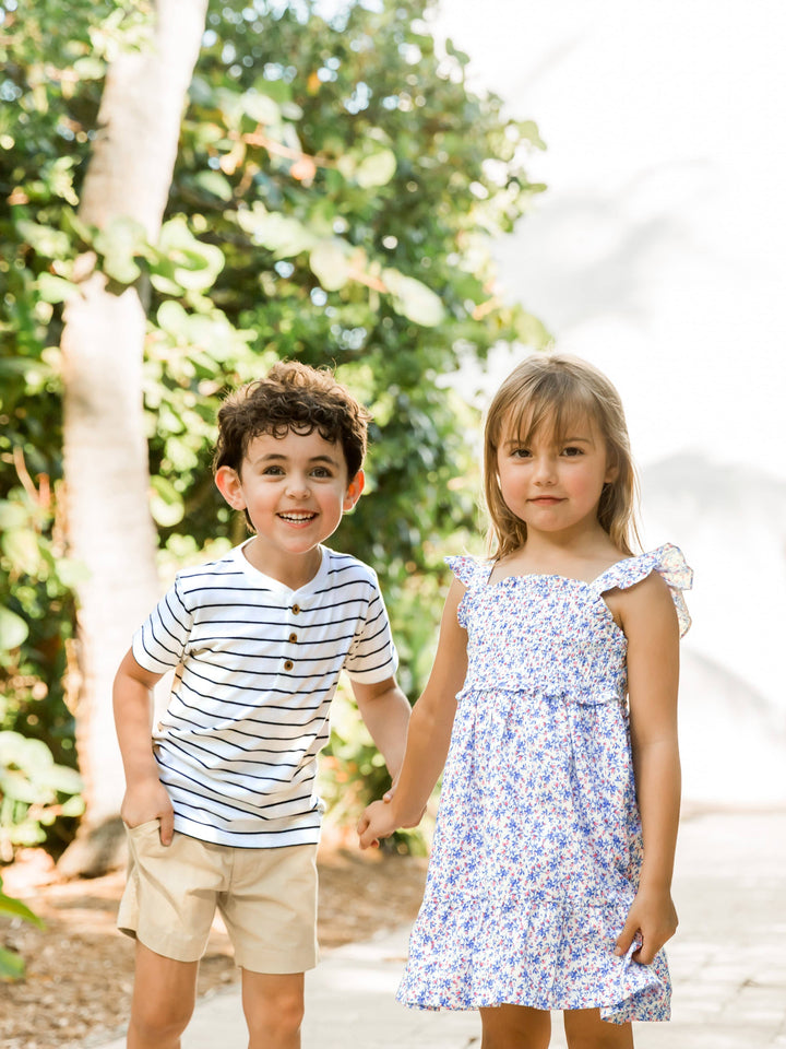 RuffleButts - Boys Khaki Stretch Chino Shorts