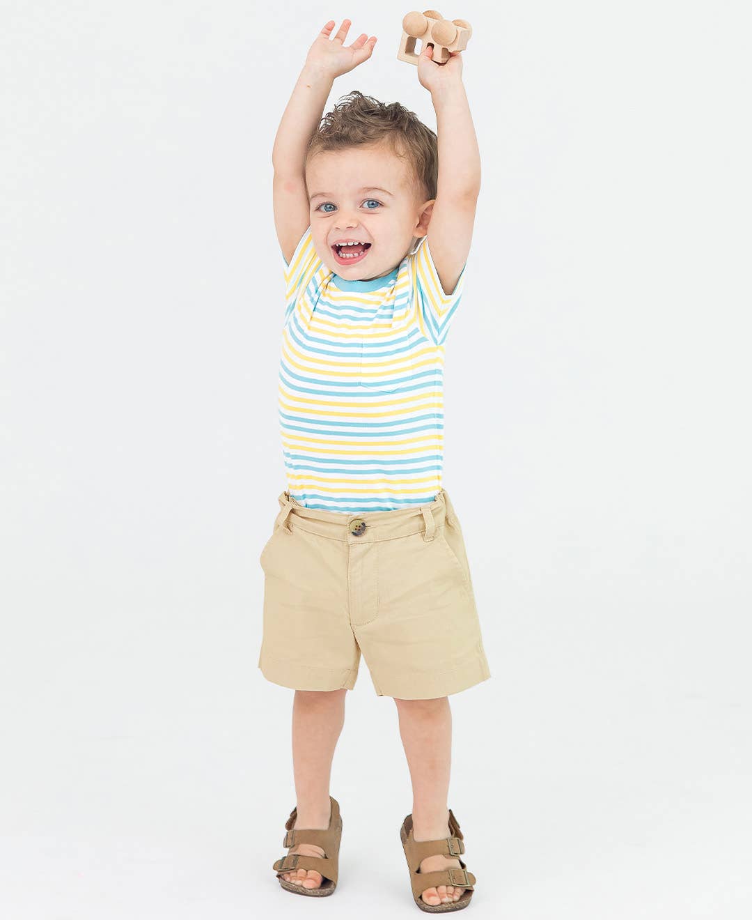 RuffleButts - Boys Khaki Stretch Chino Shorts