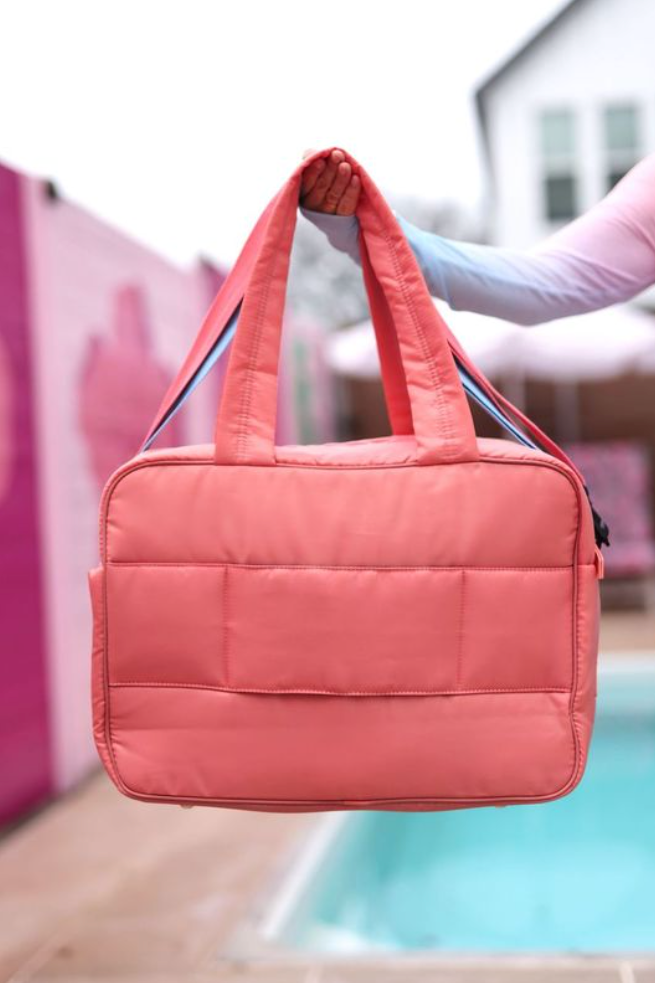 Jadelynn Brooke - Duffle Bag – Modern Puffer Duffle - Tropical Sunrise