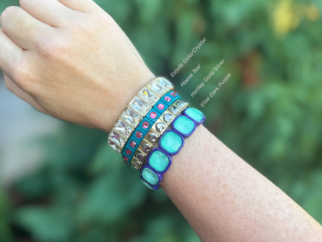 Taylor Elliott Designs - Enamel Stretch Bracelet - Earth Tone Colors -
