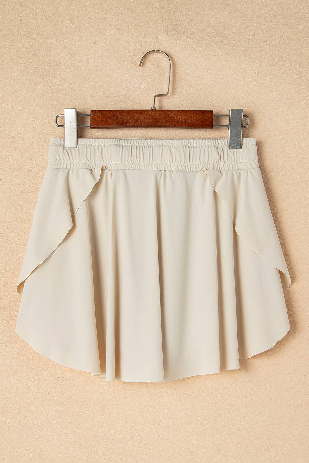 Black High Waist Drawstring Tennis Skort with Lining