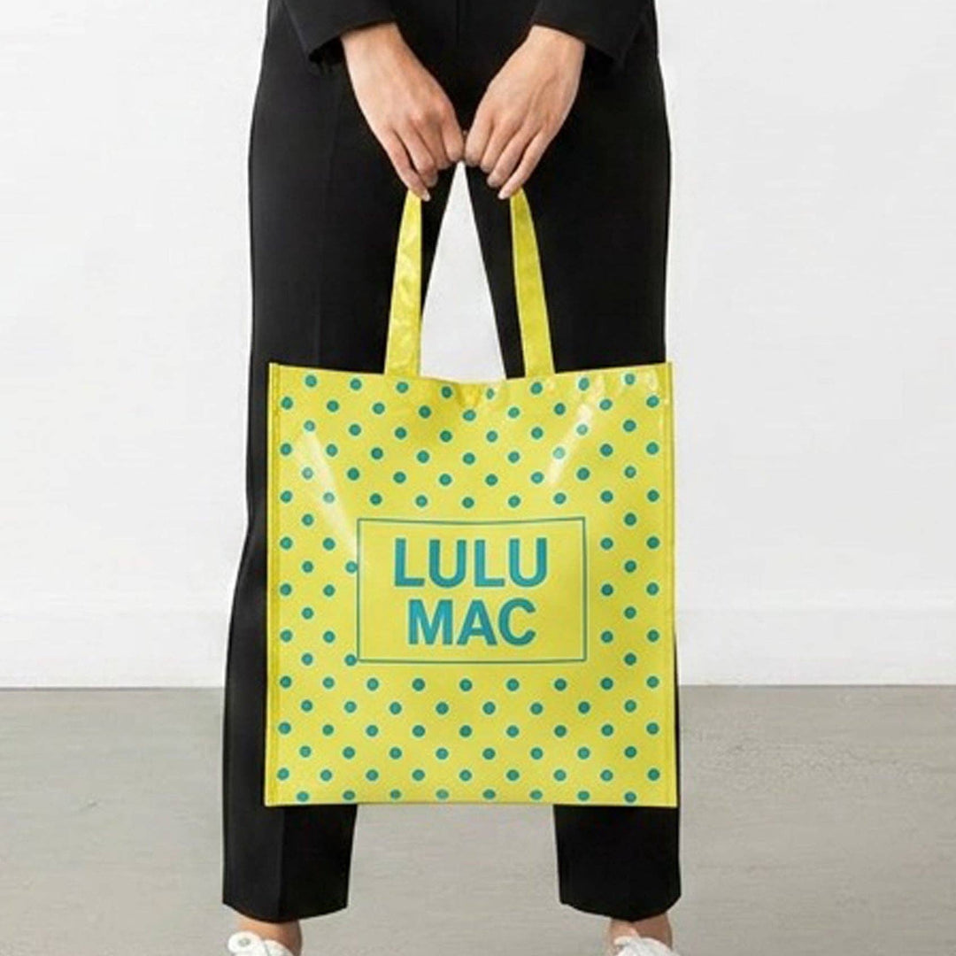 LULU MAC   REUSABLE TOTE -BUTTER BLUE DOT
