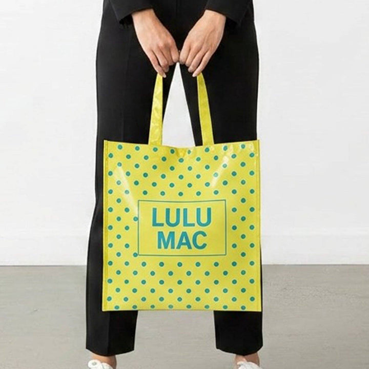 LULU MAC   REUSABLE TOTE -BUTTER BLUE DOT