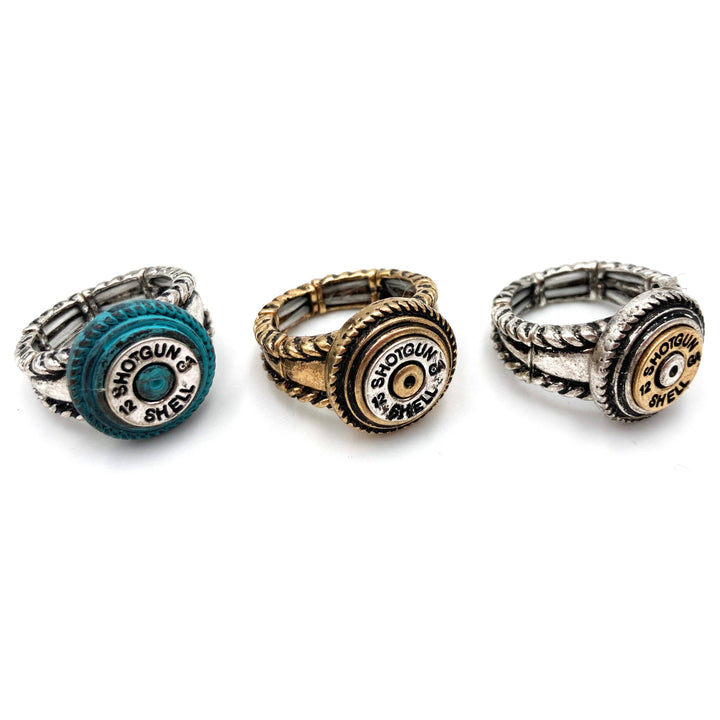 Lunar Deer - 12 GA Shotgun Bullet Shell Western Stretch Ring