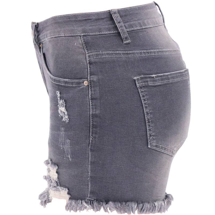 High Rise Distressed Denim Shorts for Women