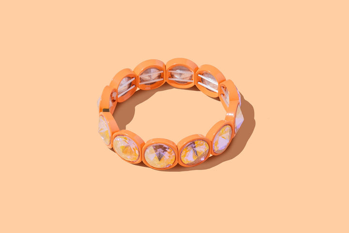 Taylor Elliott Designs - Enamel Stretch Bracelet - Rounded Gems - Elise -