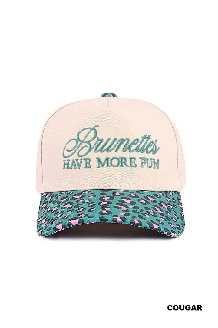 Brunettes Have More Fun Two-tone Canvas Cotton Cap