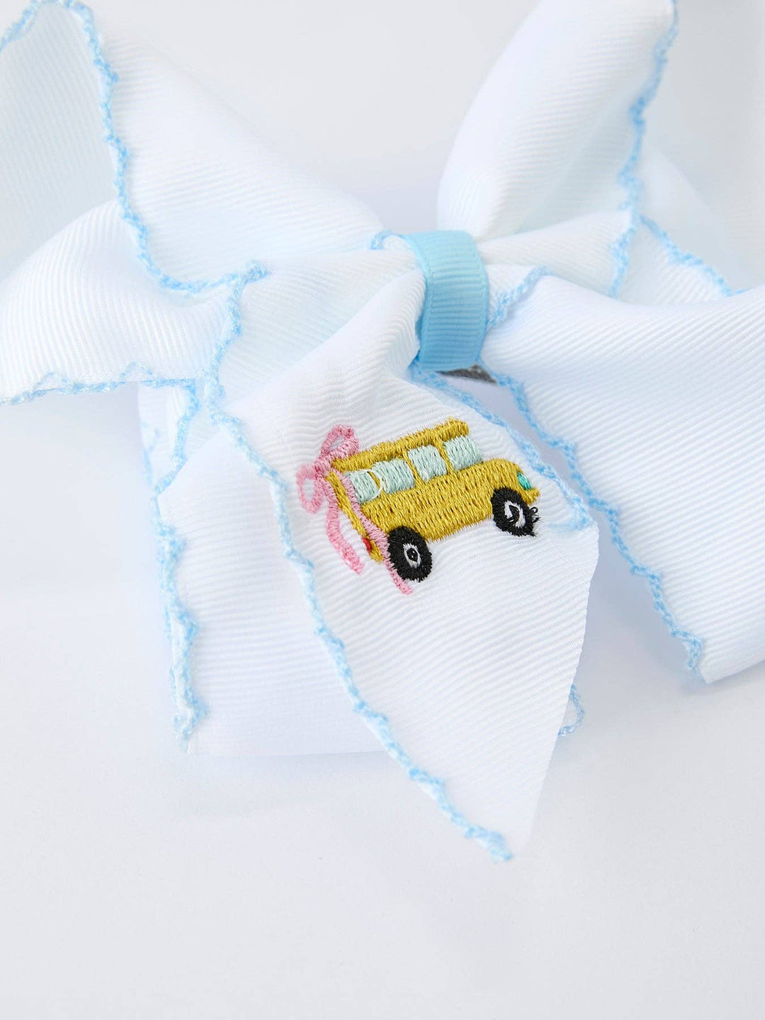 Back-to-school Truck Applique Girls Hairpin 4 Inches/6.25 inches