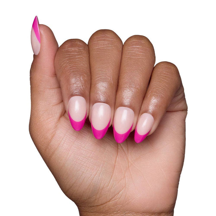 Glamnetic - Raspberry Sorbet Press-On Nails | French Tip | Short Almond