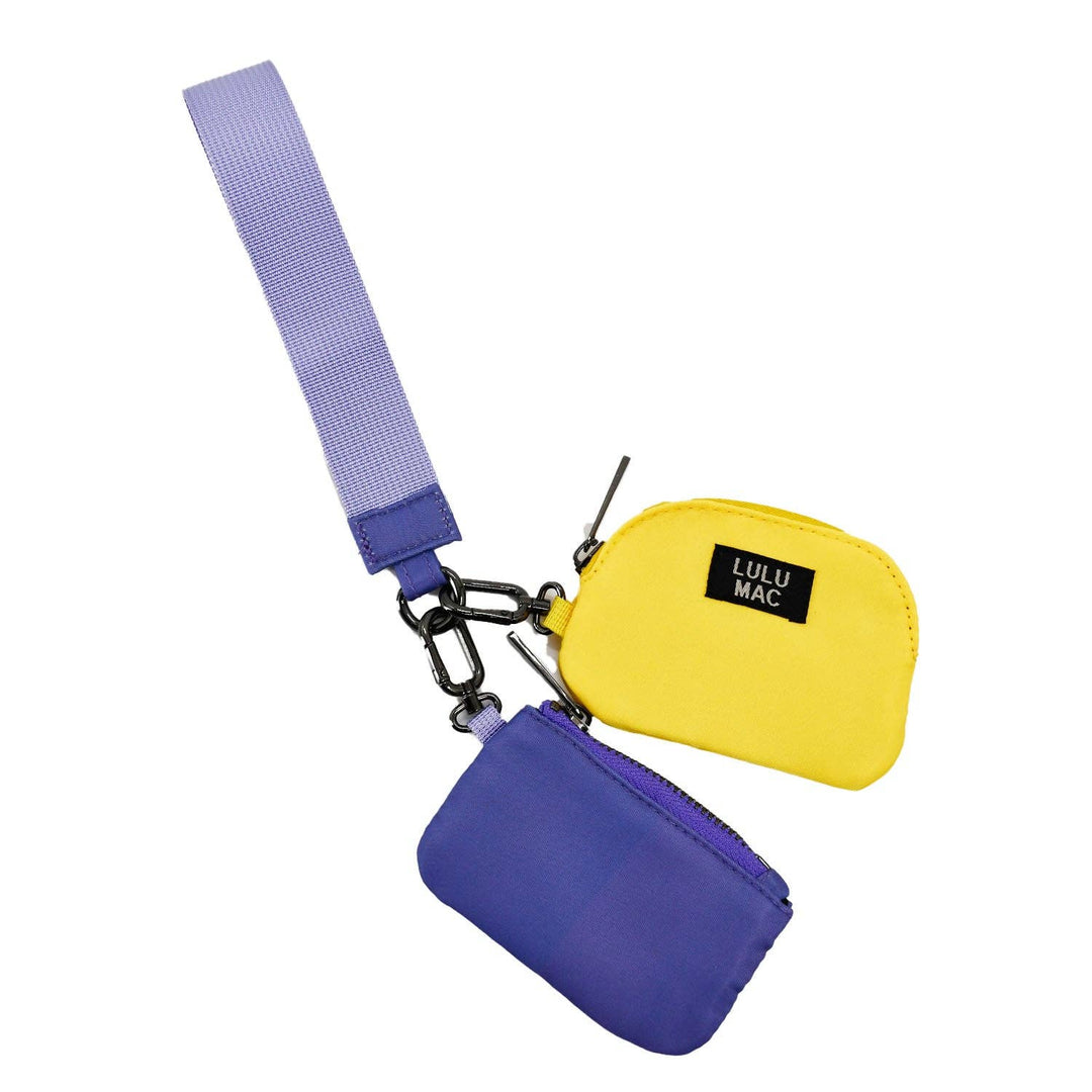 LULU MAC  Purple/Yellow Lulu Mac Double Pouch Wristlets