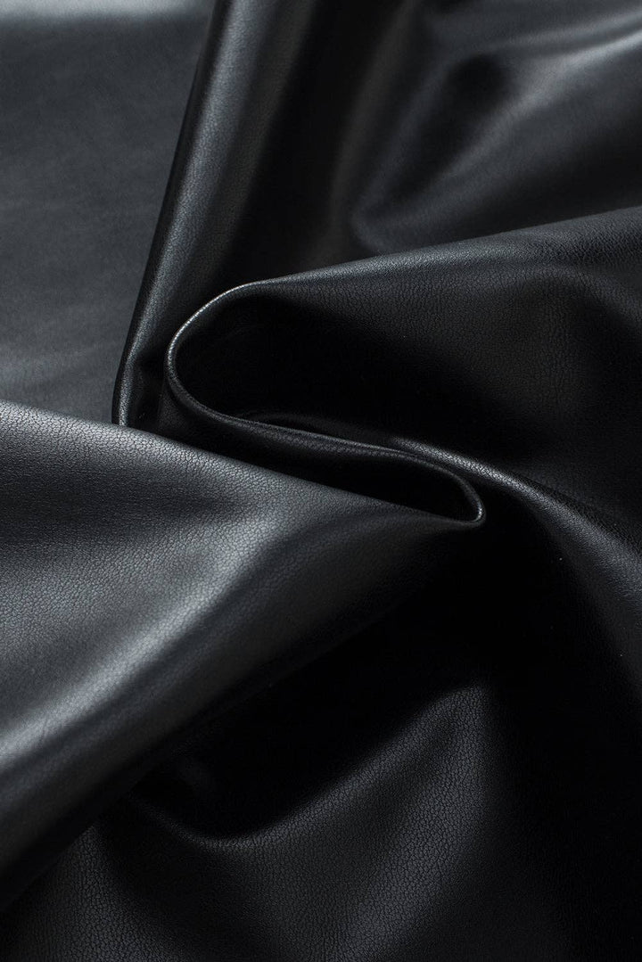 Black Faux Leather  Top