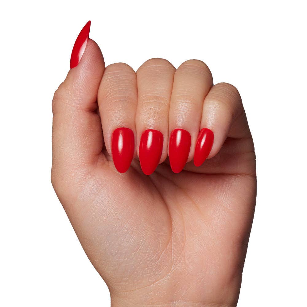 Glamnetic - Fiery Red Press-On Nails | Solid Nails | Short Almond Length