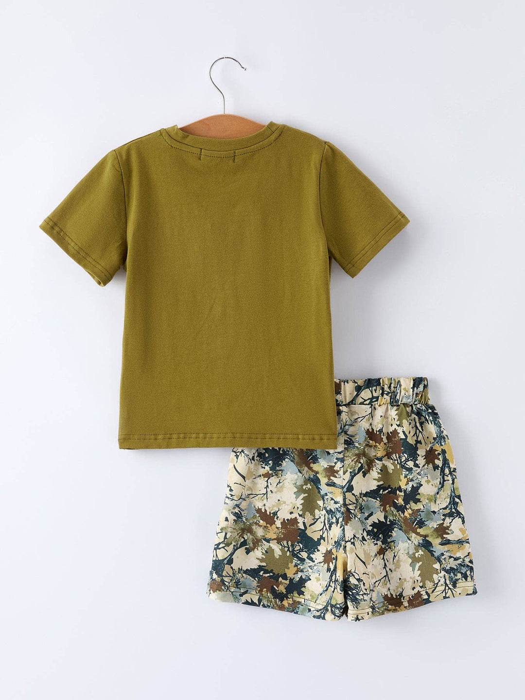 Rylee Faith Designs - Duck Embroidery Boys Set Green Tee and Camo Shorts