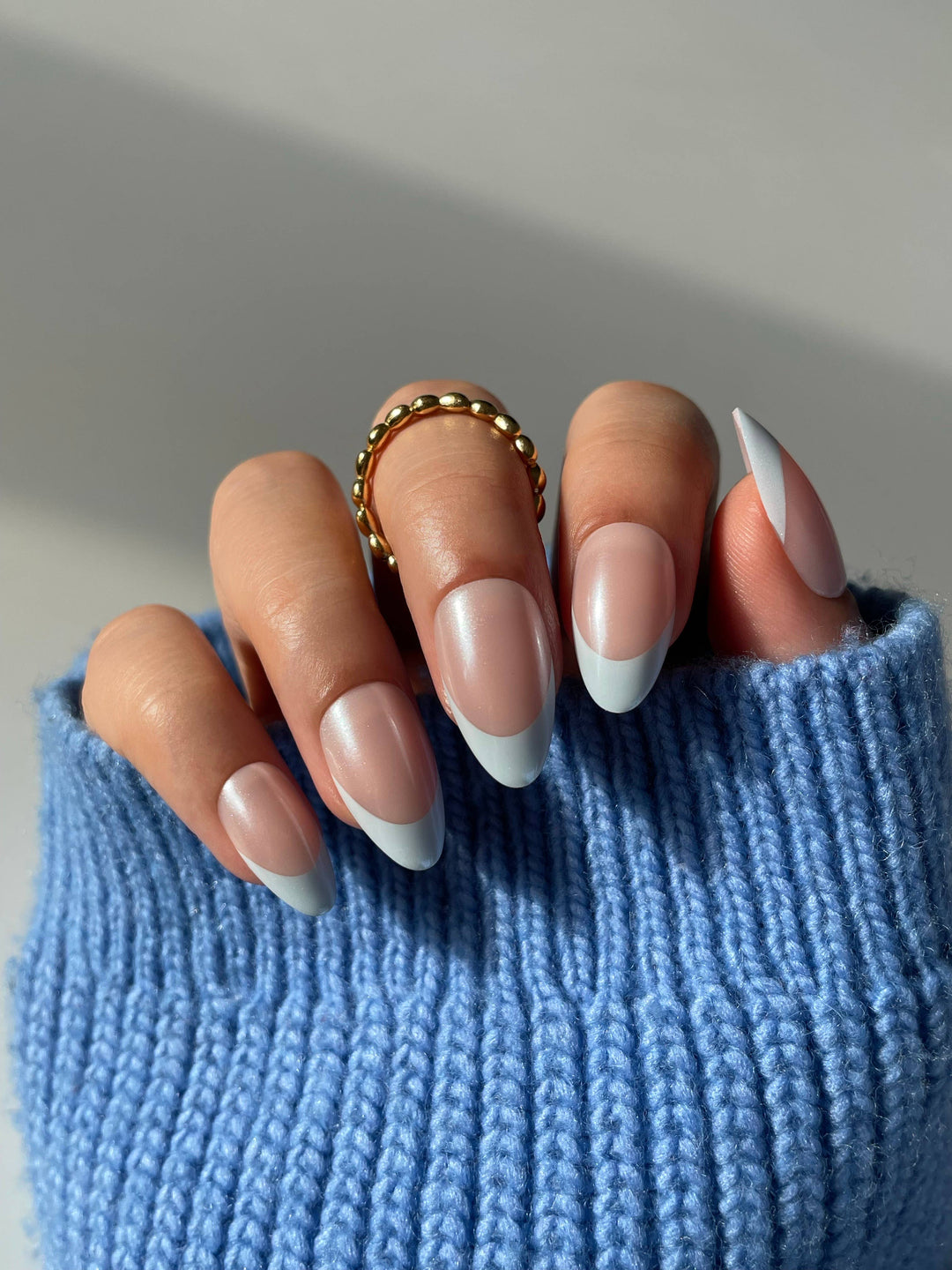 Glamnetic - Blueberry Icing Press-On Nails | Baby Blue French Tip