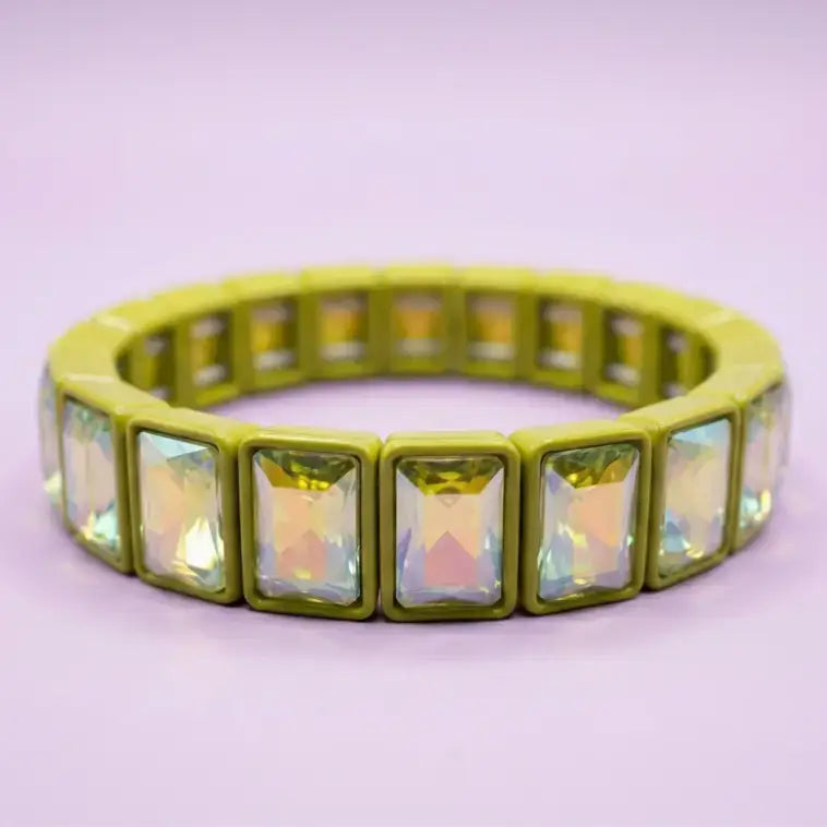 Taylor Elliott Designs - Enamel Stretch Bracelet - Rectangle Gems - Estelle -