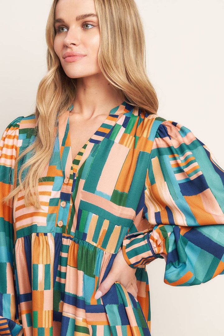 FLYING TOMATO - A printed woven mini dress - ID21548