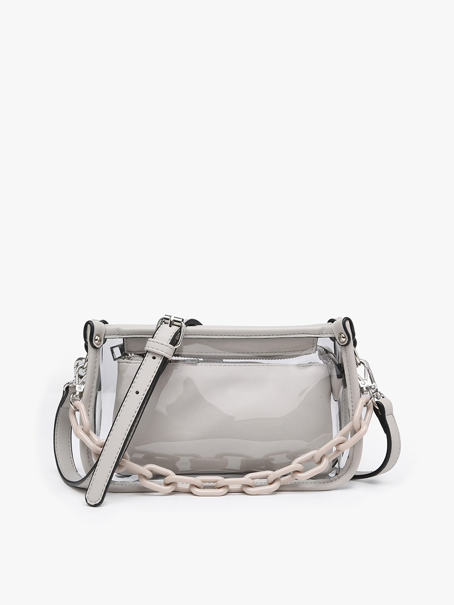 Jen &amp; Co. - Jessica Stadium Clear Crossbody Bag – Chain Strap | M2226CR