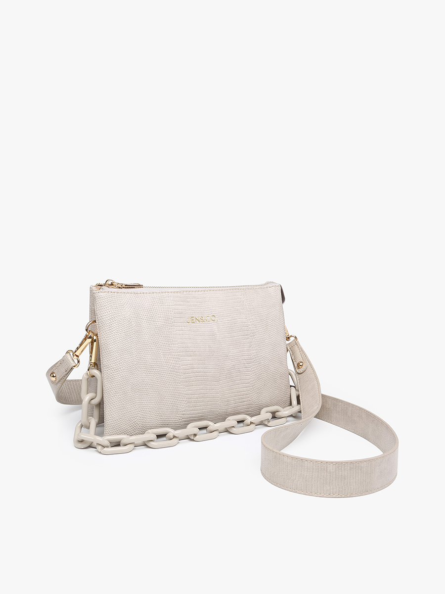 Jen &amp; Co. - Izzy Lizard Crossbody Bag – Chain Strap | M2056LZ