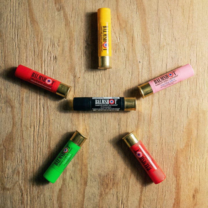 BALMSHOT Lip Balm - Shotgun Shell Lip Balm | "Black" Classic Vanilla | SPF 15