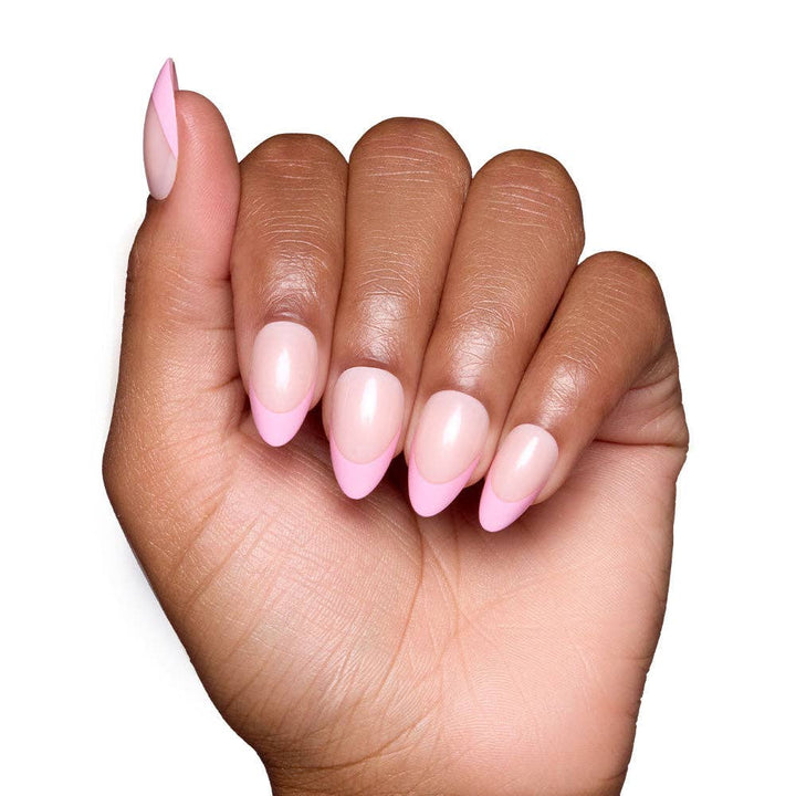 Glamnetic - Pink Macaron Press-On Nails | Pink French Tip | Short Almond