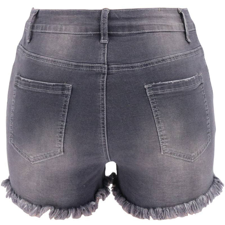 High Rise Distressed Denim Shorts for Women