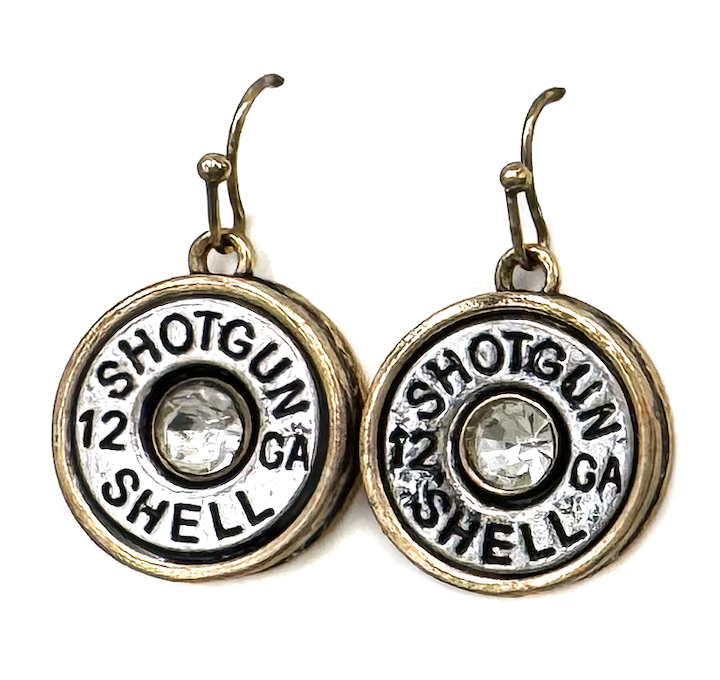Lunar Deer - Classic Rhinestone Shotgun Shell Dangle Hook Earrings