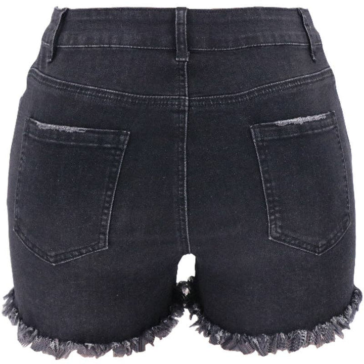 High Rise Distressed Denim Shorts for Women
