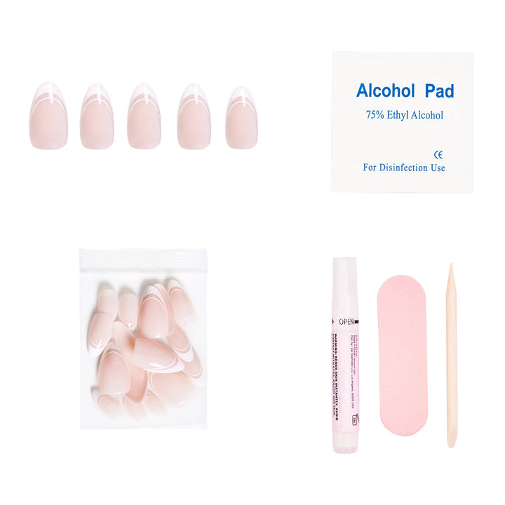 Glamnetic - Paris Press-On Nails | Classic French Tip Short Almond