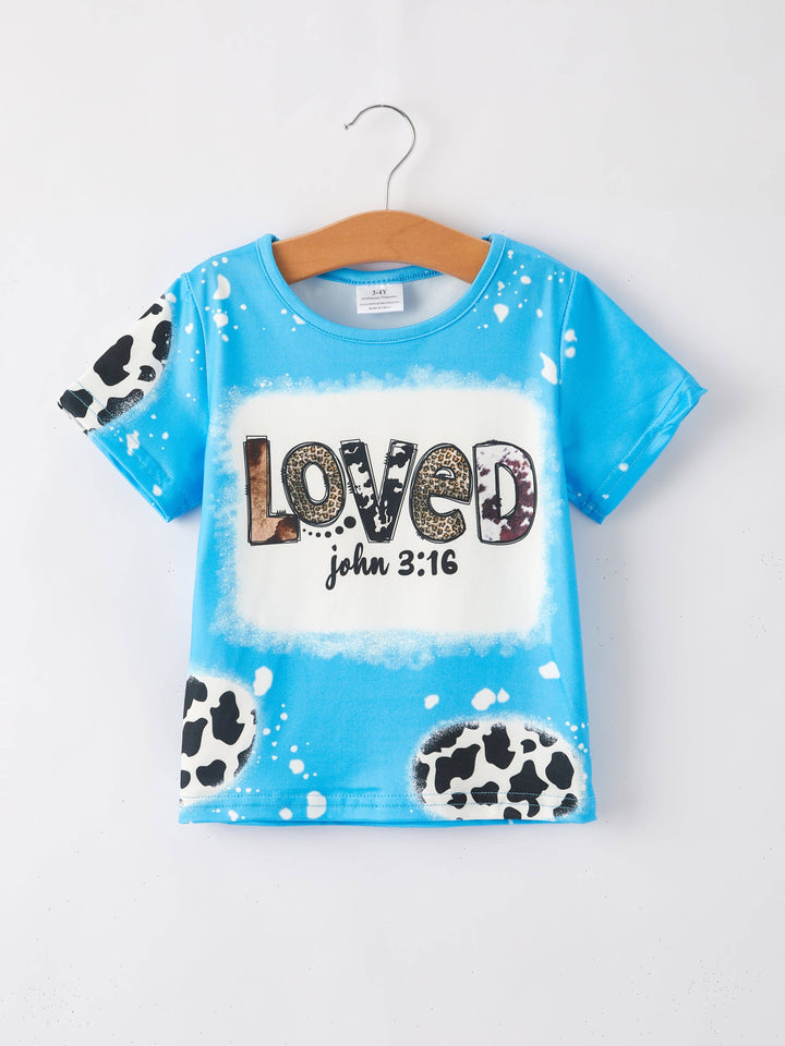 Baby Girl  Bleached Short Sleeve T-shirt Top