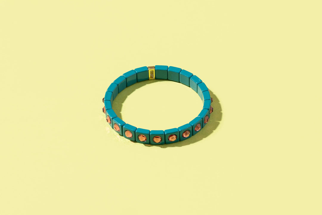 Taylor Elliott Designs - Enamel Stretch Bracelet - Earth Tone Colors -