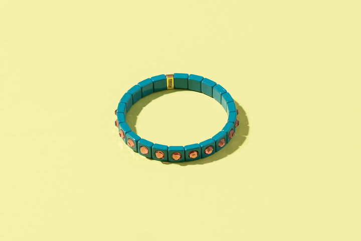 Taylor Elliott Designs - Enamel Stretch Bracelet - Earth Tone Colors -