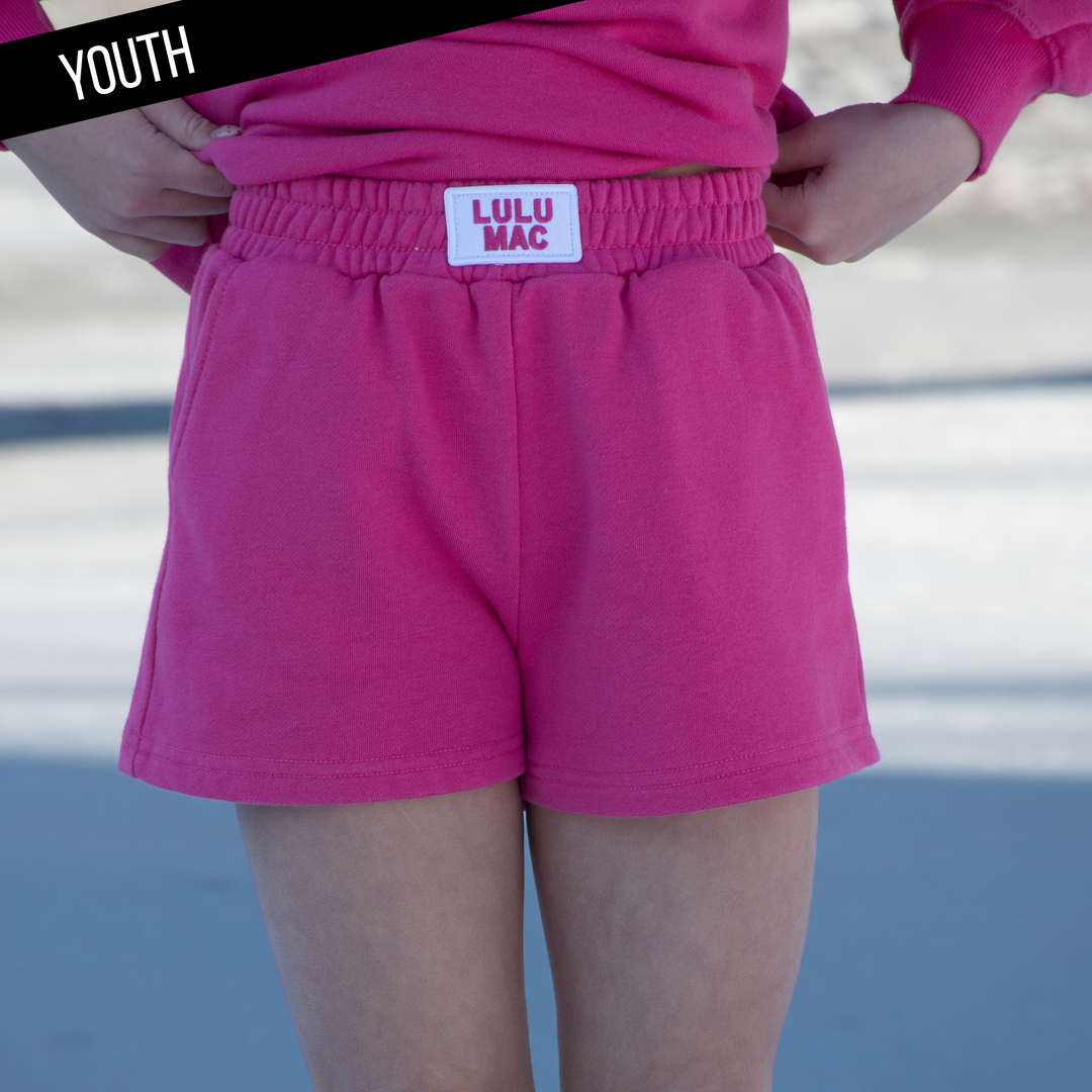 Girlie Girl Originals - KD-SH-1001 KID TERRY CLOTH SHORTS -HOT PINK