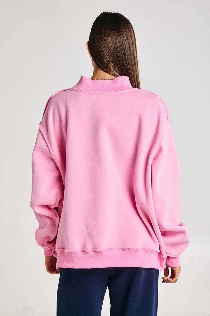 BUCKETLIST INC - IT2594E-WWJD1 | WWJD Embroidered Mock-neck Sweatshirt