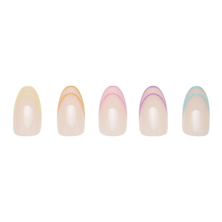 Glamnetic - Neon Lights Press-On Nails | Short Oval | Multicolor French