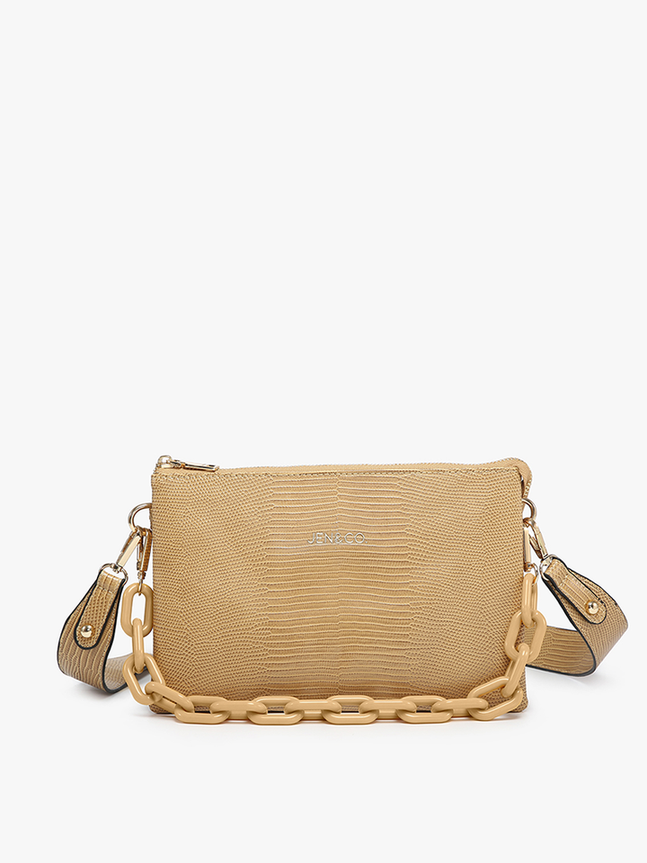 Jen &amp; Co. - Izzy Lizard Crossbody Bag – Chain Strap | M2056LZ