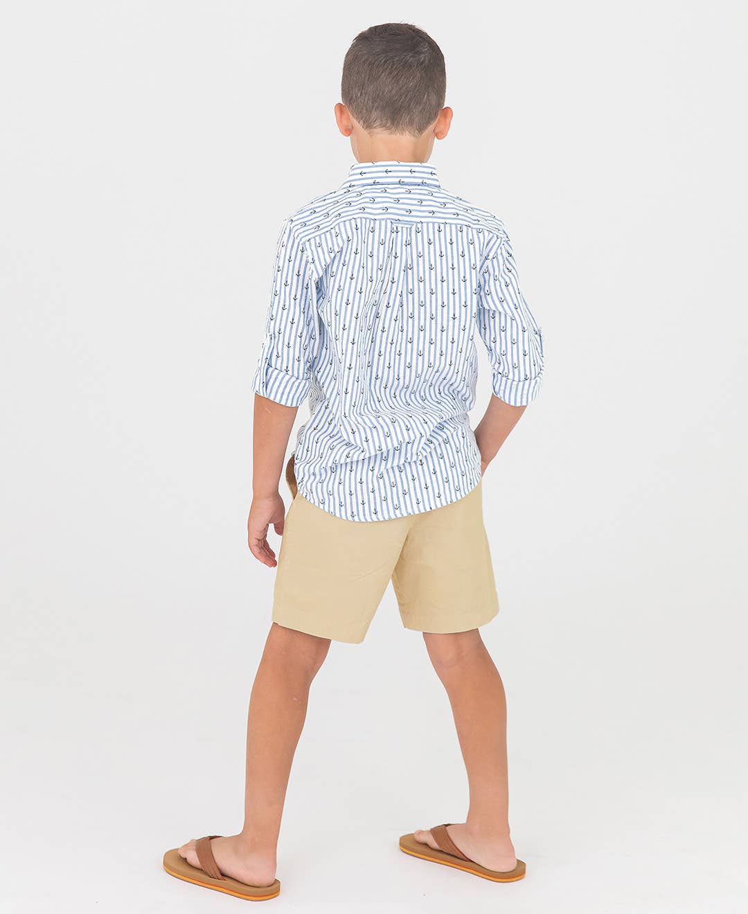RuffleButts - Boys Khaki Stretch Chino Shorts