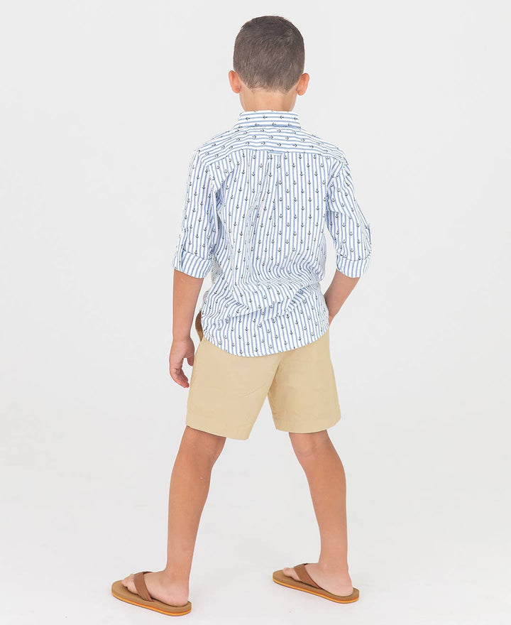 RuffleButts - Boys Khaki Stretch Chino Shorts