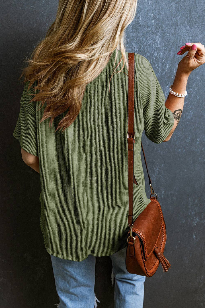 Corded V Neck