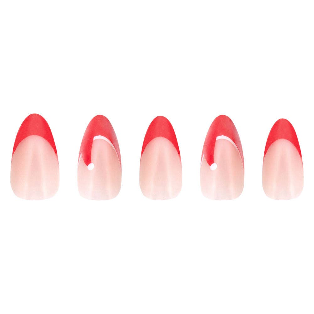 Glamnetic - Mrs. Claus Press-On Nails | Short Almond | Christmas Holiday