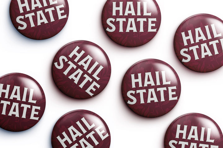 Mississippi State Hail State Floral Button