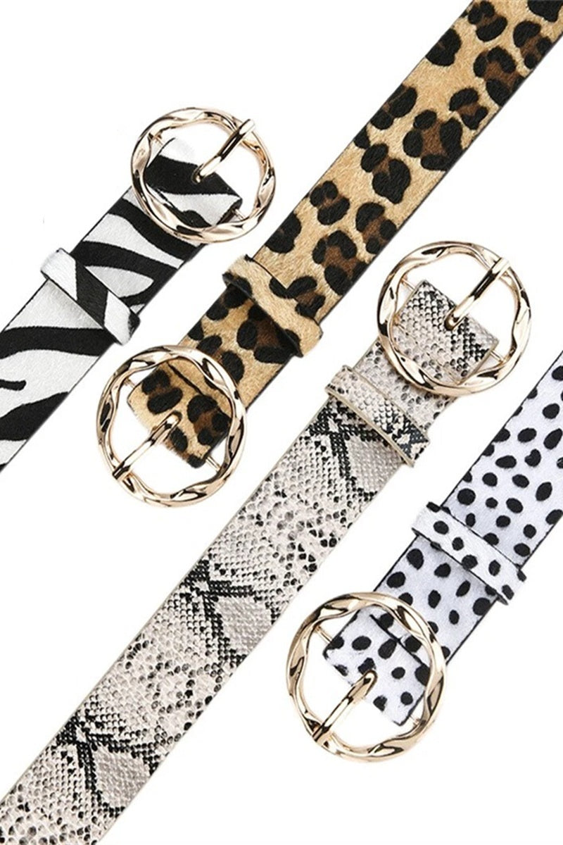 Animal print fashion belt