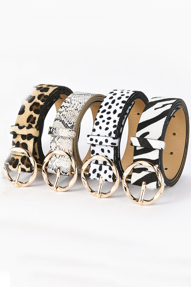 Animal print fashion belt
